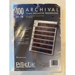 Print‎ File 100 35-7B Archival 35mm Film Negative Preservers Open Box 75 Left